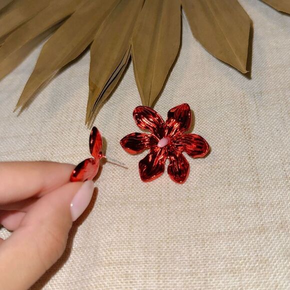 Boho red flower M471 - Picture 3 of 4